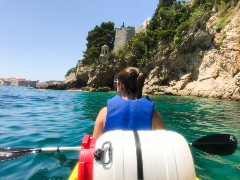 Female kayaker in Dubrovnik