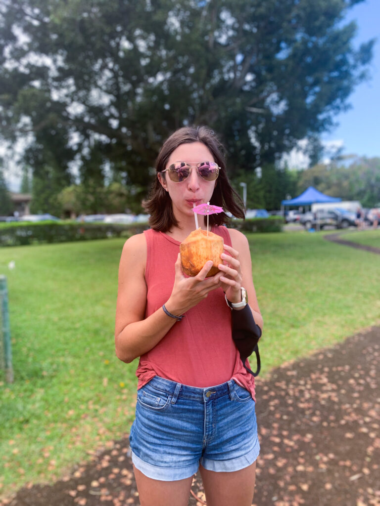 Drinking a Coconut in Kauai