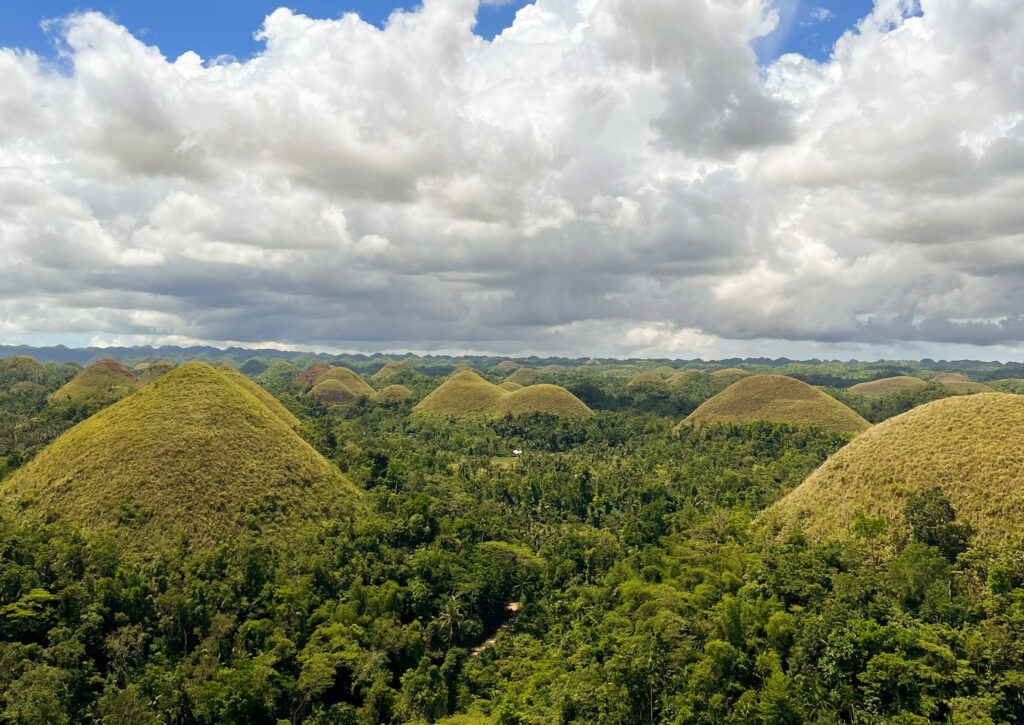 Chocolate Hills of Bohol on a Sunny Day