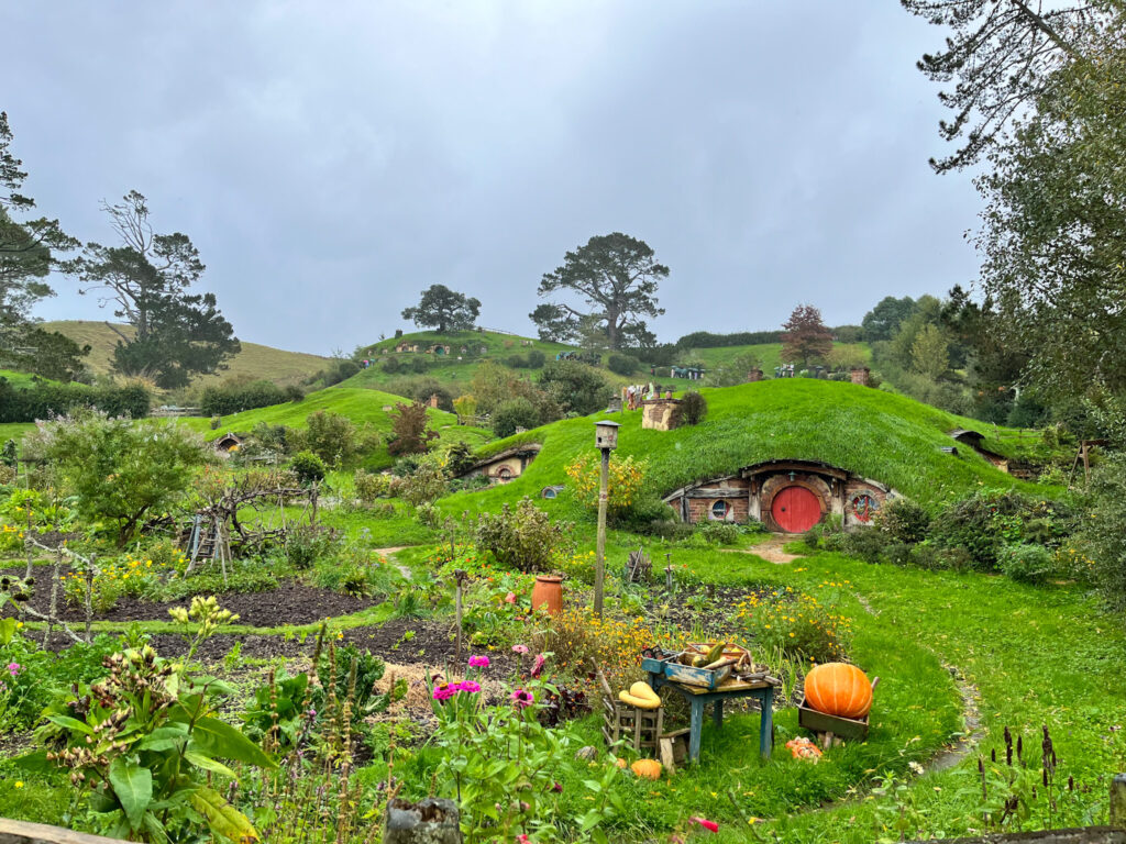 Landscape shot of Hobbiton