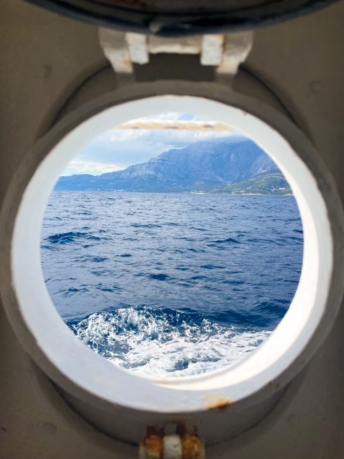 View from the ferry from Makarska to Sumartin, Croatia